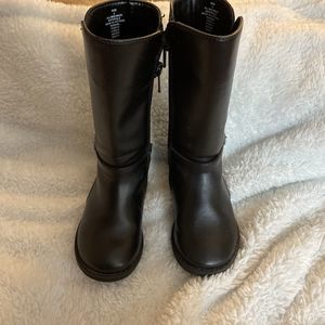 Children’s Place Girls Size 6Boots Tall Black High Zipper Low Heel Shoes